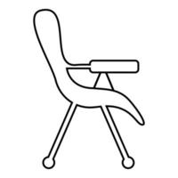 chaise d'alimentation icône contour noir couleur illustration vectorielle image de style plat vecteur