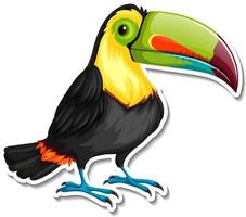 autocollant de dessin animé animal oiseau toucan vecteur