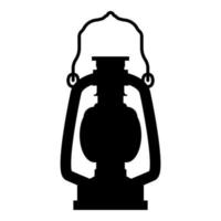 lampe à kérosène lanterne de camping lampe à gaz rétro icône vintage illustration vectorielle de couleur noire image de style plat vecteur