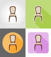 chaise mobilier mis icônes plates illustration vectorielle vecteur