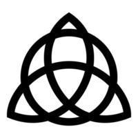 noeud trikvetr avec cercle puissance de trois symbole viking tribal pour tatouage icône noeud trinité couleur noire illustration vectorielle image de style plat