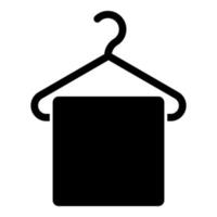 serviette sur cintre cintre serviette cintre avec icône de serviette suspendue illustration vectorielle de couleur noire image de style plat vecteur