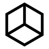 forme de cube abstraite boîte hexagonale icône couleur noire illustration vectorielle image de style plat vecteur