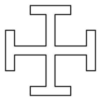 gibet croisé ressemblant au monogramme de la croix postérieure vecteur