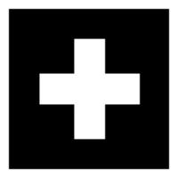 drapeau de la suisse icône illustration vectorielle de couleur noire image de style plat vecteur