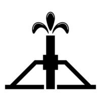 plate-forme de derrick de puits de pétrole pour l'huile dans l'icône illustration vectorielle de couleur noire image de style plat vecteur