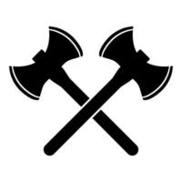 deux haches viking à double face icône illustration vectorielle de couleur noire image de style plat vecteur