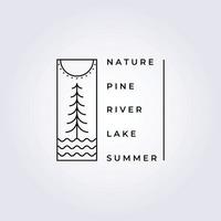nature, pin, rivière logo vector illustration design graphique, logo abstrait