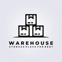 tas de boîtes, lieu de stockage, entrepôt logo icône signe symbole vecteur illustration design