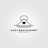 logo de la maison du chef et de la casserole, création d'illustration vectorielle de logo d'icône de restaurant et de café confortable et créatif