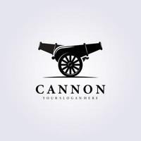 double cannon ancien logo vintage vector illustration design silhouette arme