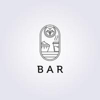 gâteau beignets dessert magasin boutique bar logo vecteur dessin au trait simple illustration conception