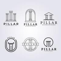paquet pilier justice loi logo icône symbole ensemble paquet divers vecteur illustration conception