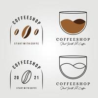 ensemble de cafés ensemble graphique de conception d'illustration vectorielle de logo