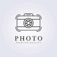 obturateur caméra photo logo vecteur illustration conception simple ligne minimaliste moderne