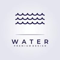 vague eau océan débit logo icône symbole signe élément étiquette vecteur illustration conception simple ligne monoline simple minimal