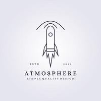 atmosphère logo fusée dessin au trait vecteur illustration simple conception