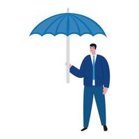 avatar d'homme d'affaires avec conception de vecteur de parapluie