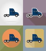 camion pour icônes de transport cargo plate vector illustration