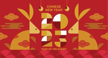 bonne année, nouvel an chinois 2023, année du lapin, chinois traditionnel. vecteur