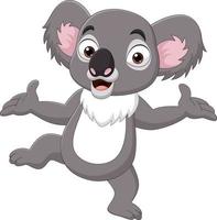 dessin animé heureux koala sur fond blanc vecteur