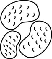 icône de contour de pomme de terre vecteur de légumes