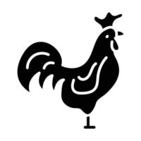 icône de glyphe de coq vecteur animal
