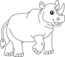 coloriage de rhinocéros isolé pour les enfants vecteur