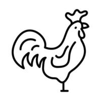 icône de contour de coq vecteur animal