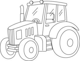 coloriage de tracteur isolé pour les enfants vecteur