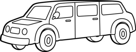 coloriage de limousine isolé pour les enfants vecteur