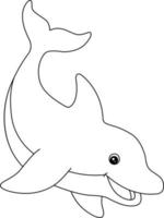 coloriage de dauphin isolé pour les enfants vecteur
