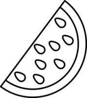 icône de contour de pastèque vecteur de fruits