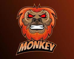 conception de vecteur d'illustration du modèle de logo de singe esport