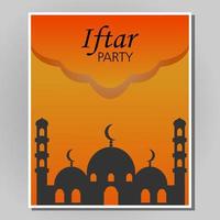 conception vectorielle d'illustration du dépliant du modèle d'invitation à la fête iftar. entièrement modifiable. vecteur