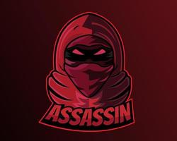 illustration vectorielle conception du modèle de logo assassin esport vecteur