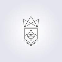 simple irlande irlandais symbole celtique icône logo vecteur illustration conception bouclier couronne logo logo créatif