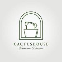 cactus house logo vector illustration design symbole, icône