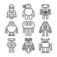 personnages de robots mignons vecteur