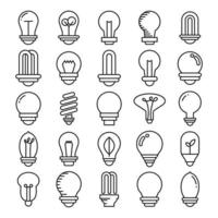 jeu d'icônes de concept d'ampoule et de créativité vecteur