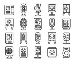ensemble d'icônes de haut-parleur électronique vecteur