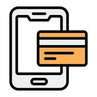 carte bancaire avec téléphone mobile indiquant le concept de paiement mobile vecteur