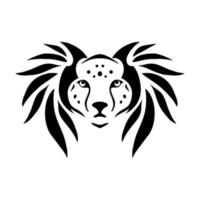 tatouage tribal tête de lion viking illustration et logo vectoriel