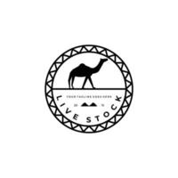 conception d'illustration vectorielle de logo de chameau, logo de bétail