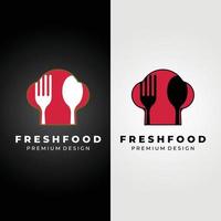 logo simple de restaurant, de café et de boulangerie, symbole mémorable, icône de chef, conception d'illustration vectorielle de logo moderne et tendance vecteur
