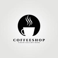 une tasse de café, création d'illustration vectorielle de logo de café, création de logo de café vecteur
