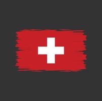 drapeau de la suisse avec style pinceau vecteur