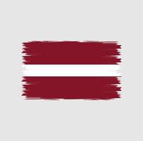 drapeau de la lettonie avec vecteur de style pinceau