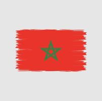 drapeau du maroc avec vecteur de style pinceau aquarelle