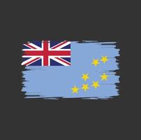 drapeau de tuvalu avec style pinceau aquarelle vecteur